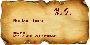 Nester Imre névjegykártya